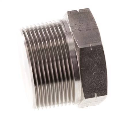 1 1/2'' NPT Buitendraad RVS Plug met Buitenzeskant 70 Bar