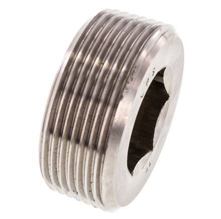 1 1/2'' RVS Plug met Binnenzeskant zonder kraag 40 Bar