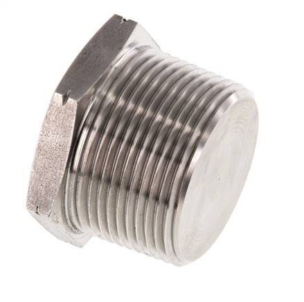 1 1/4'' NPT Buitendraad RVS Plug met Buitenzeskant 80 Bar