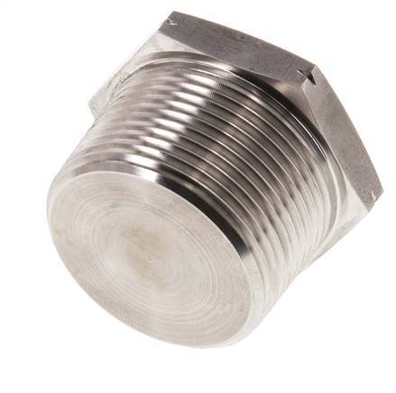 1 1/4'' NPT Buitendraad RVS Plug met Buitenzeskant 80 Bar