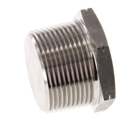 1 1/4'' NPT Buitendraad RVS Plug met Buitenzeskant 80 Bar