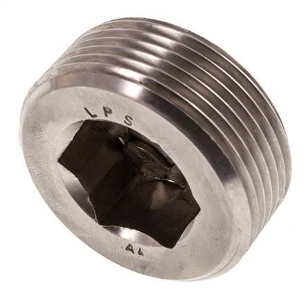 1 1/4'' RVS Plug met Binnenzeskant zonder kraag 40 Bar