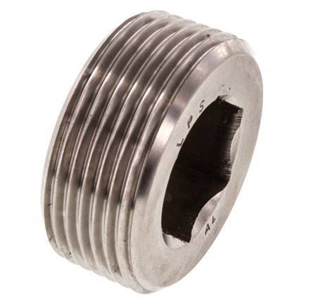 1 1/4'' RVS Plug met Binnenzeskant zonder kraag 40 Bar
