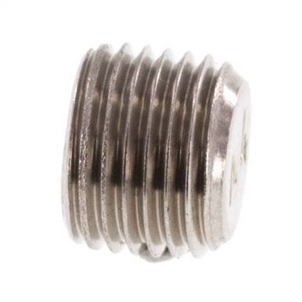 M10x1 RVS Plug met Binnenzeskant zonder kraag (Conisch) 40 Bar