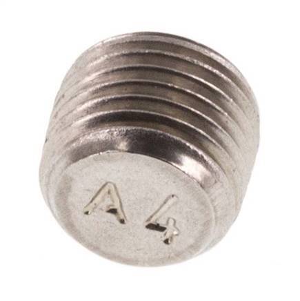 M10x1 RVS Plug met Binnenzeskant zonder kraag (Conisch) 40 Bar