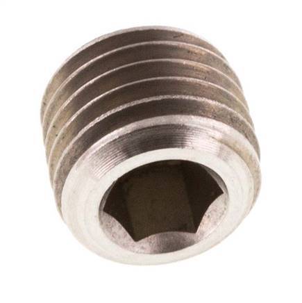 M12x1.5 Stainless steel Closing plug with Inner Hex without collar (conical) 40 Bar