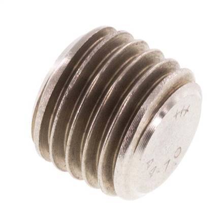 M12x1.5 RVS Plug met Binnenzeskant zonder kraag (Conisch) 40 Bar