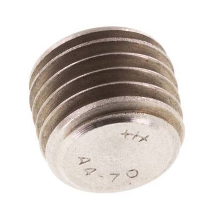 M12x1.5 RVS Plug met Binnenzeskant zonder kraag (Conisch) 40 Bar