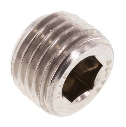 M14x1.5 RVS Plug met Binnenzeskant zonder kraag (Conisch) 40 Bar