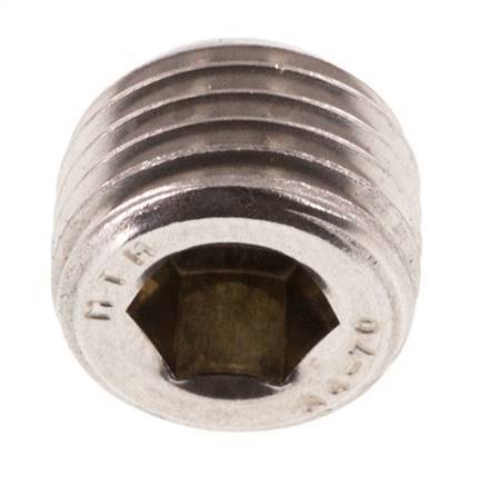 M14x1.5 RVS Plug met Binnenzeskant zonder kraag (Conisch) 40 Bar