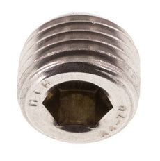 M14x1.5 RVS Plug met Binnenzeskant zonder kraag (Conisch) 40 Bar
