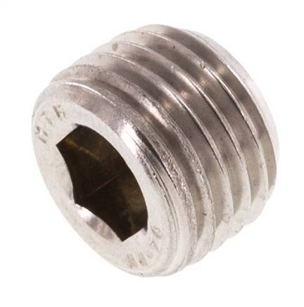 M14x1.5 RVS Plug met Binnenzeskant zonder kraag (Conisch) 40 Bar