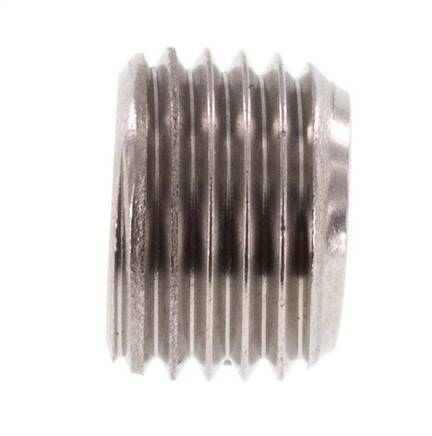 M14x1.5 RVS Plug met Binnenzeskant zonder kraag (Conisch) 40 Bar
