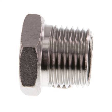 1/2'' NPT Buitendraad RVS Plug met buitenzeskant 16 Bar [2 Stuks]
