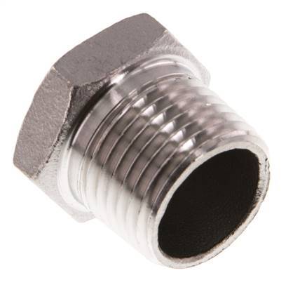 1/2'' NPT Buitendraad RVS Plug met buitenzeskant 16 Bar [2 Stuks]