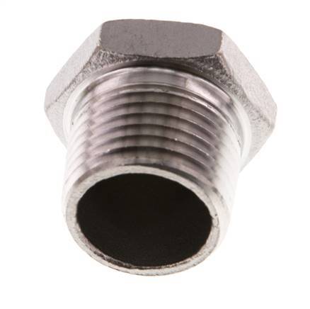 1/2'' NPT Buitendraad RVS Plug met buitenzeskant 16 Bar [2 Stuks]