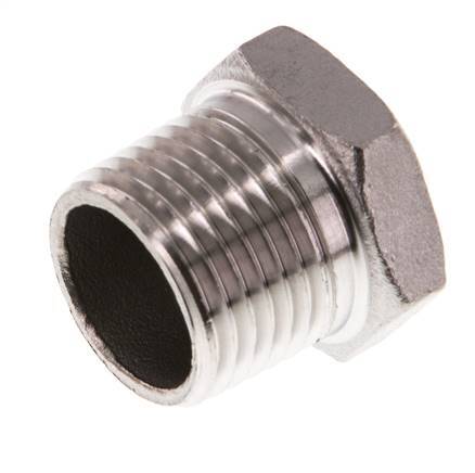 1/2'' NPT Buitendraad RVS Plug met buitenzeskant 16 Bar [2 Stuks]