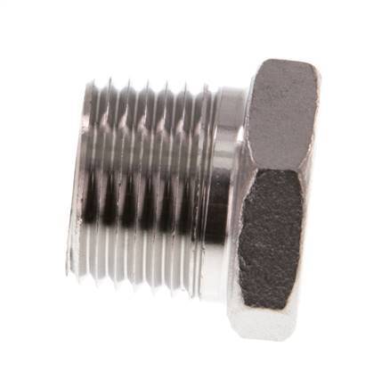 1/2'' NPT Buitendraad RVS Plug met buitenzeskant 16 Bar [2 Stuks]
