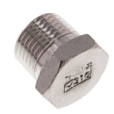 1/2'' NPT Buitendraad RVS Plug met buitenzeskant 16 Bar [2 Stuks]