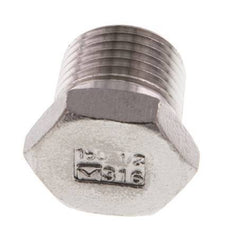 1/2'' NPT Buitendraad RVS Plug met buitenzeskant 16 Bar [2 Stuks]