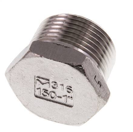 1'' NPT Buitendraad RVS Plug met Buitenzeskant 16 Bar