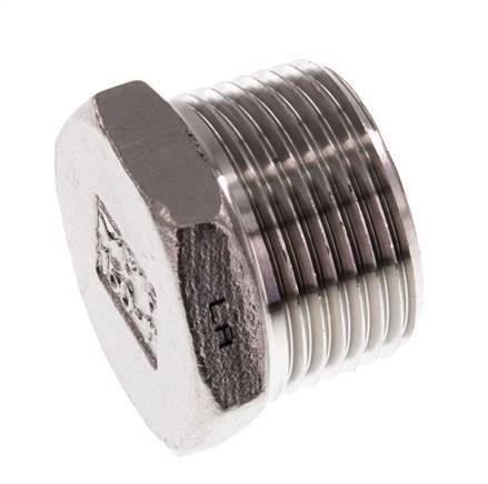 1'' NPT Buitendraad RVS Plug met Buitenzeskant 16 Bar
