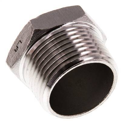1'' NPT Buitendraad RVS Plug met Buitenzeskant 16 Bar