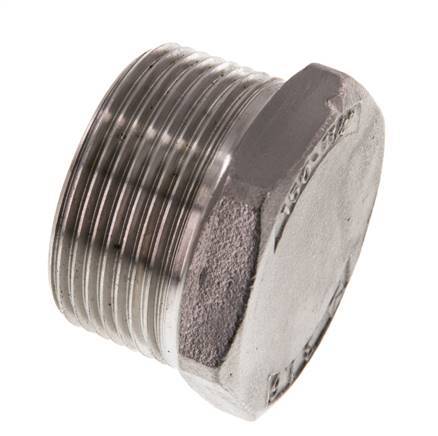 1 1/4'' NPT Buitendraad RVS Plug met Buitenzeskant 16 Bar