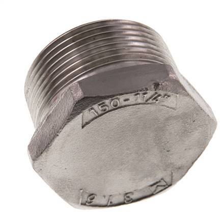 1 1/4'' NPT Buitendraad RVS Plug met Buitenzeskant 16 Bar