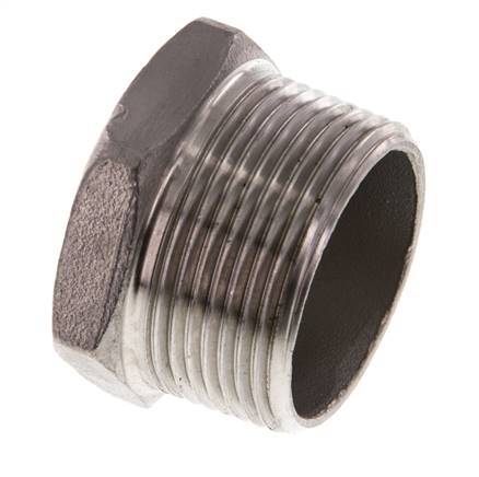 1 1/4'' NPT Buitendraad RVS Plug met Buitenzeskant 16 Bar