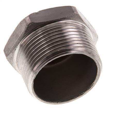 1 1/4'' NPT Buitendraad RVS Plug met Buitenzeskant 16 Bar