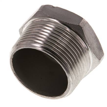 1 1/4'' NPT Buitendraad RVS Plug met Buitenzeskant 16 Bar