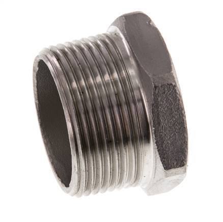 1 1/4'' NPT Buitendraad RVS Plug met Buitenzeskant 16 Bar