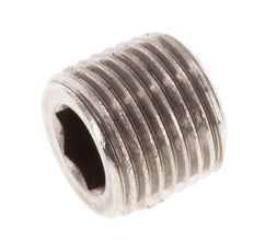 G 1/8'' RVS Plug met Binnenzeskant zonder kraag 40 Bar