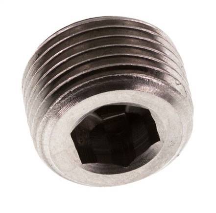 G 3/8'' RVS Plug met Binnenzeskant zonder kraag 40 Bar