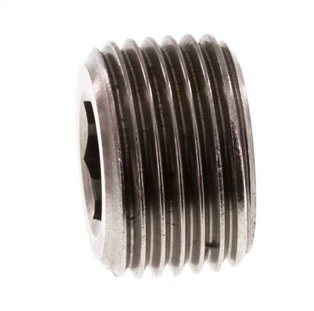 G 3/8'' RVS Plug met Binnenzeskant zonder kraag 40 Bar
