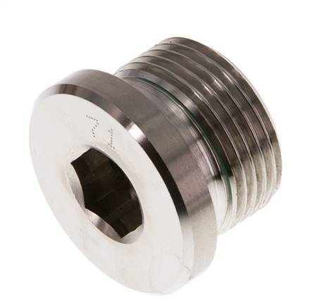 G 3/4'' Buitendraad RVS Plug met Binnenzeskant en FKM Afdichting 400 Bar