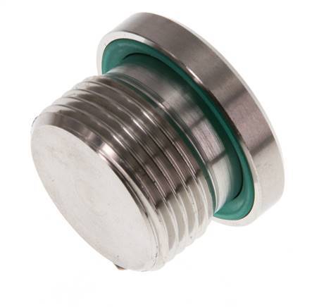 G 3/4'' Buitendraad RVS Plug met Binnenzeskant en FKM Afdichting 400 Bar