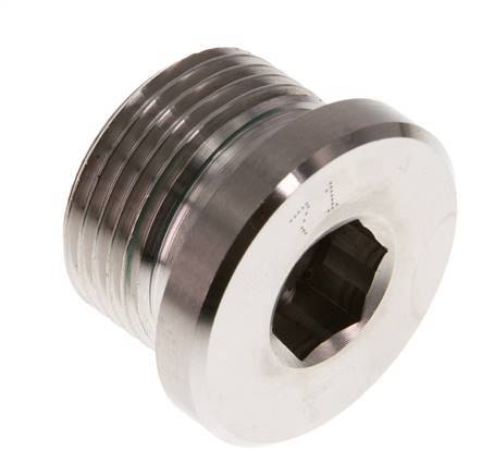G 3/4'' Buitendraad RVS Plug met Binnenzeskant en FKM Afdichting 400 Bar