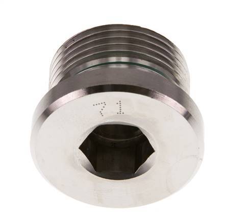 G 3/4'' Buitendraad RVS Plug met Binnenzeskant en FKM Afdichting 400 Bar