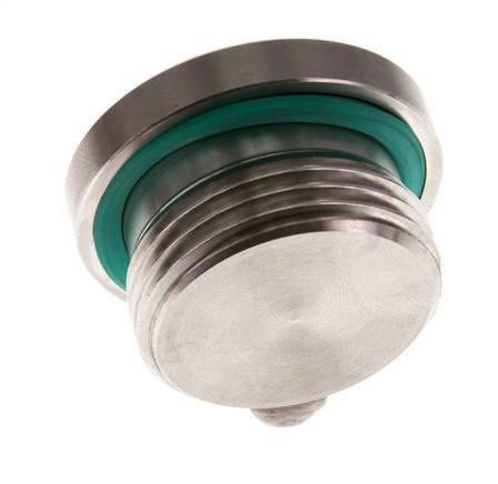 G 1'' Male Stainless steel Closing plug with Inner Hex and FKM Seal 400 Bar