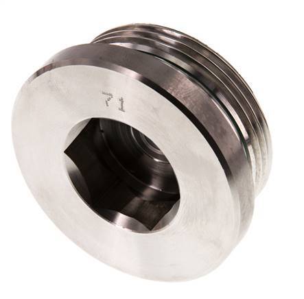 G 1 1/2'' Buitendraad RVS Plug met Binnenzeskant en FKM Afdichting 250 Bar