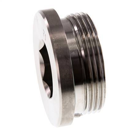 G 1 1/2'' Buitendraad RVS Plug met Binnenzeskant en FKM Afdichting 250 Bar