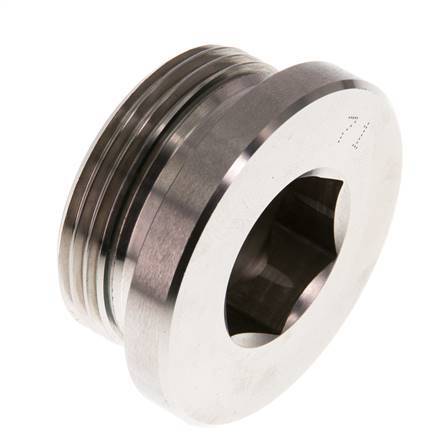 G 1 1/4'' Buitendraad RVS Plug met Binnenzeskant en FKM Afdichting 250 Bar