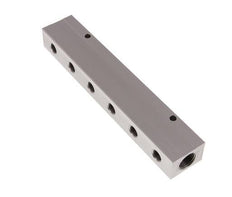 2xG 1/2'' x 12xG 1/4'' Aluminium Verdeelblok Dubbelzijdig 16 Bar