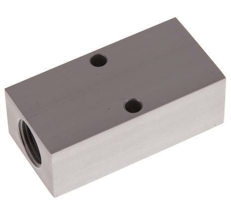 2xG 1/2'' x 2xG 1/4'' Aluminium Verdeelblok Eenzijdig 16 Bar