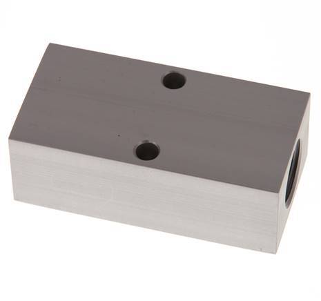 2xG 1/2'' x 2xG 1/4'' Aluminium Verdeelblok Eenzijdig 16 Bar