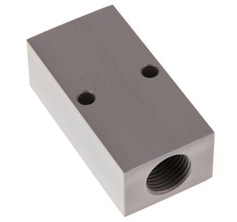 2xG 1/2'' x 2xG 1/4'' Aluminium Verdeelblok Eenzijdig 16 Bar