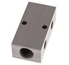 2xG 1/2'' x 2xG 1/4'' Aluminium Verdeelblok Eenzijdig 16 Bar