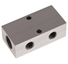 2xG 1/2'' x 2xG 1/4'' Aluminium Verdeelblok Eenzijdig 16 Bar